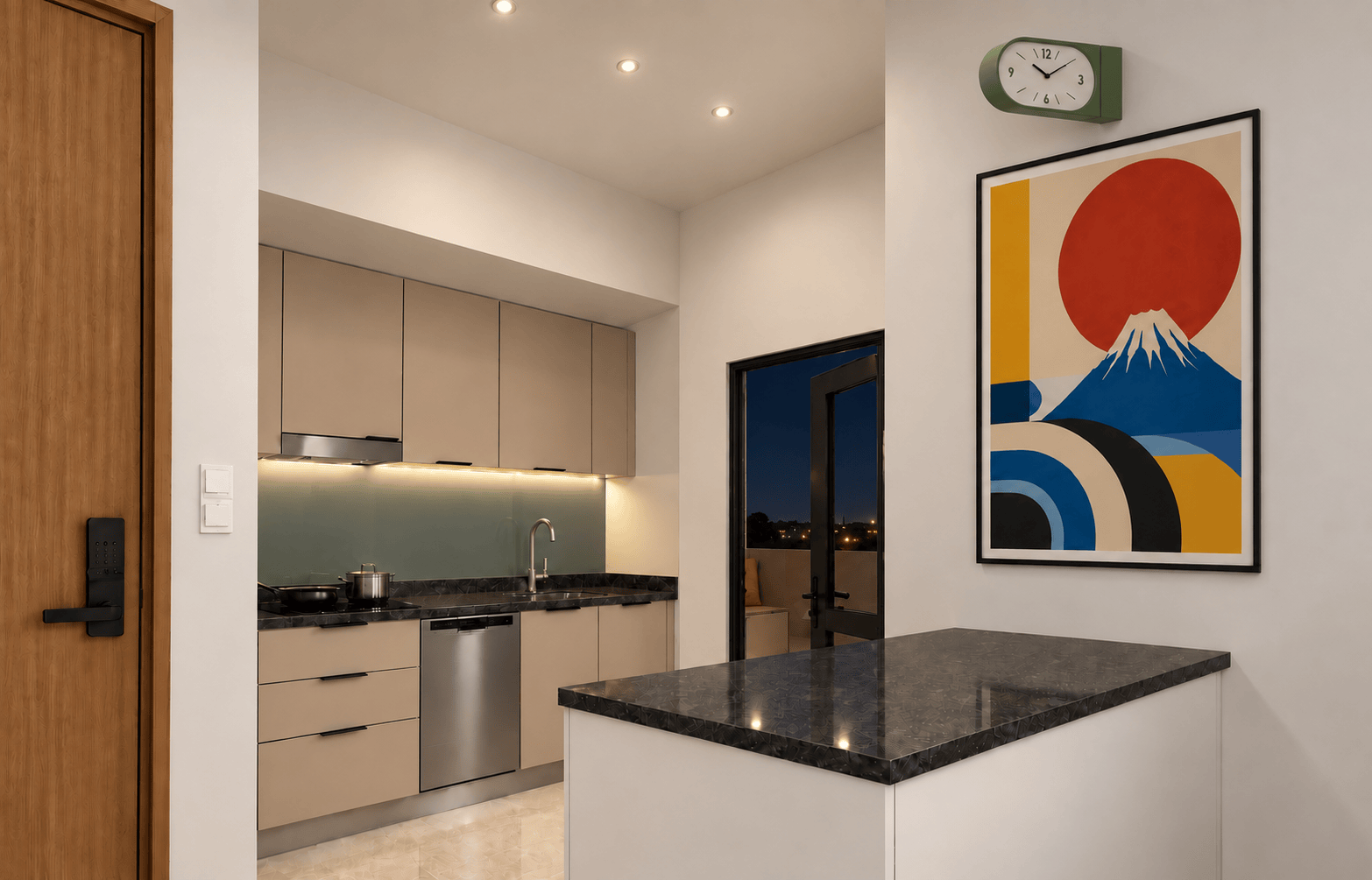 Kitchen peninsula · Night